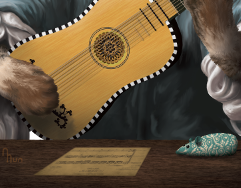 Gato tocando la guitarra barroca - Imagen 4