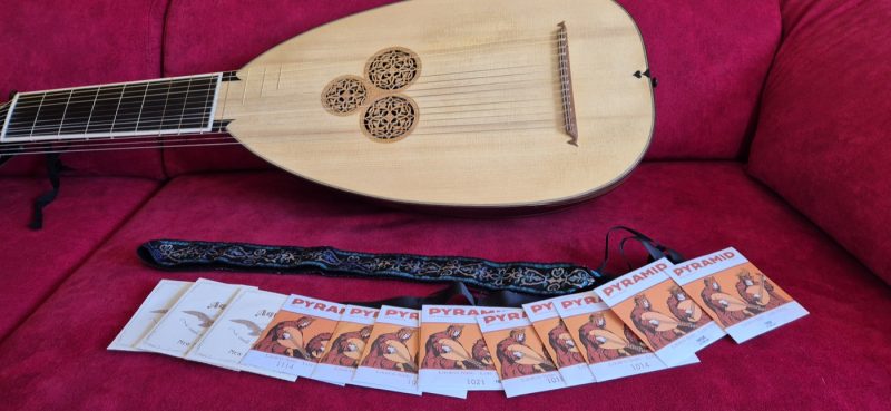 Jaume Bosser concert theorbo with included La Rosignol strap and Pyramid strings